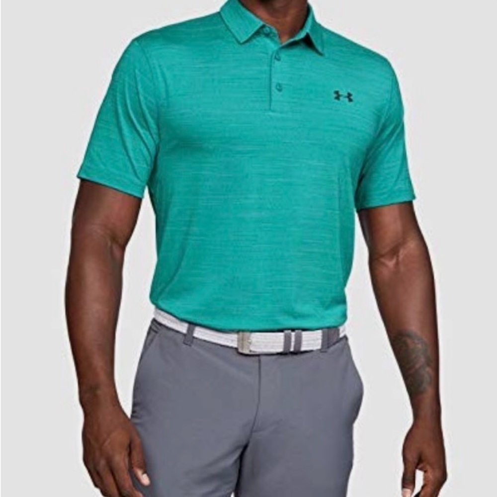 Under Armour Men's HeatGear Polo Teal Rush/Medium Heather